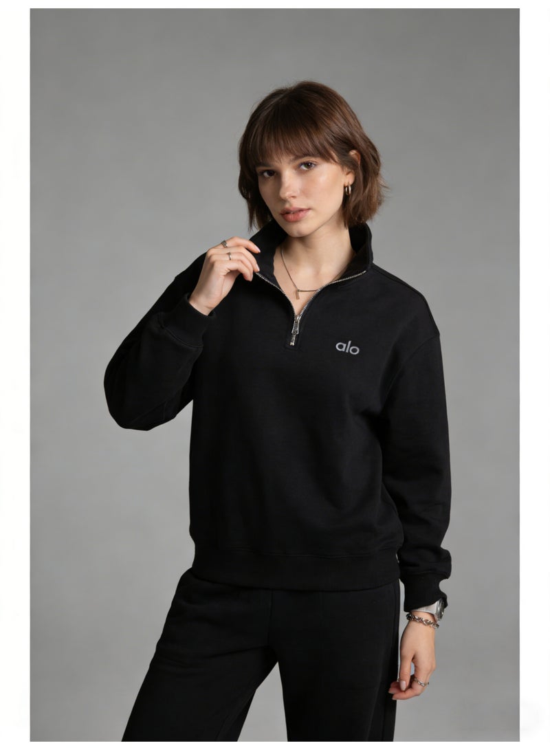Alo casual loose velvet padded warm sweatshirt - Image 3